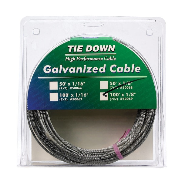 Tie Down Engineering Tie Down Engineering Galvanized Galvanized Steel 1/8 in. D X 100 ft. L Aircraft Cable 50069 - main